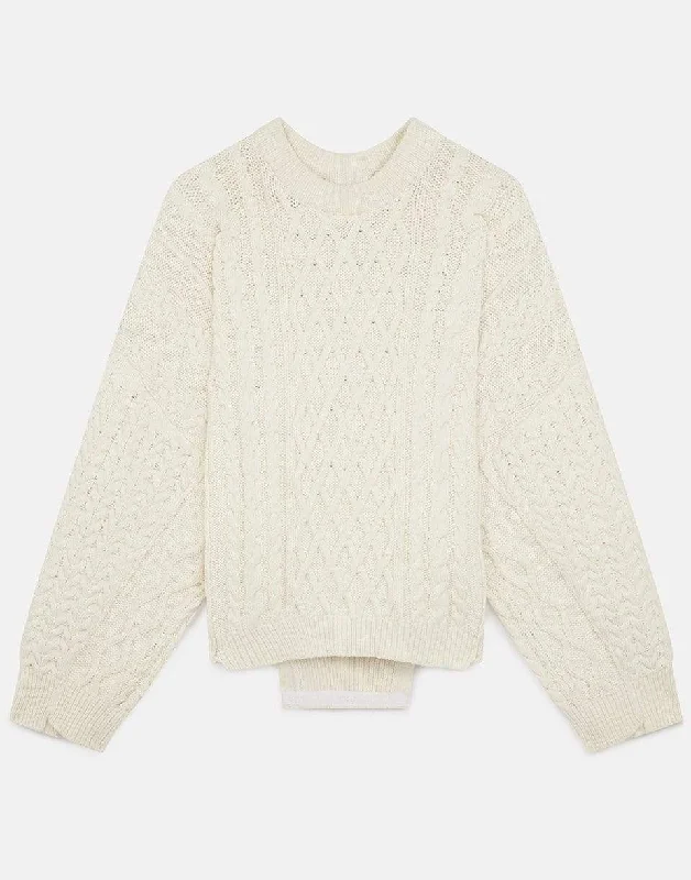 Natural Aran Stitch Oversized Sweater