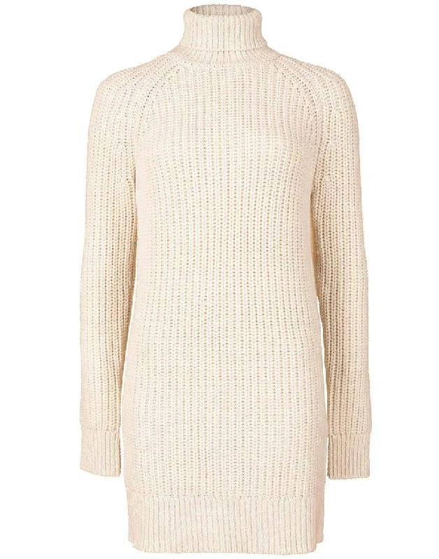 Shaker Turtleneck Dress - Ivory