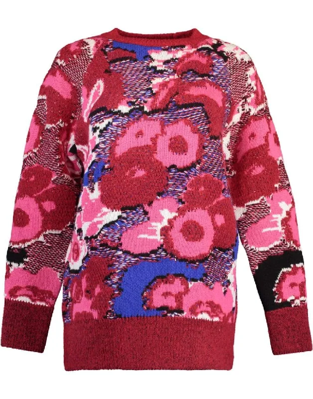 Multicolor Floral Floral Jacquard Sweater