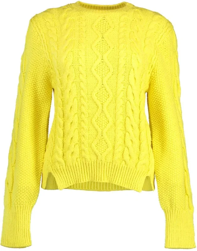 Lemon Aran Stitch Oversized Sweater