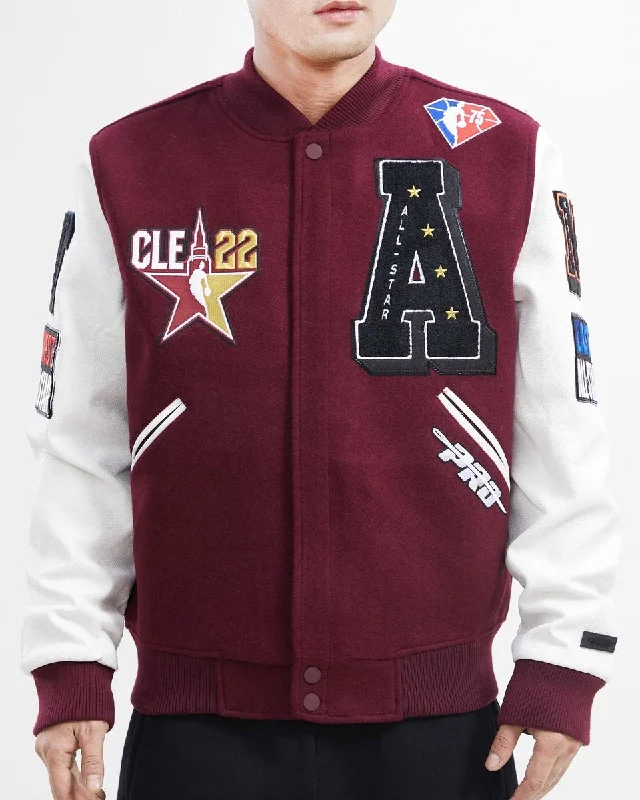 NBA HBCU ALL STAR EAST/WEST LOGO MEN'S VARSITY JACKET (WINE)