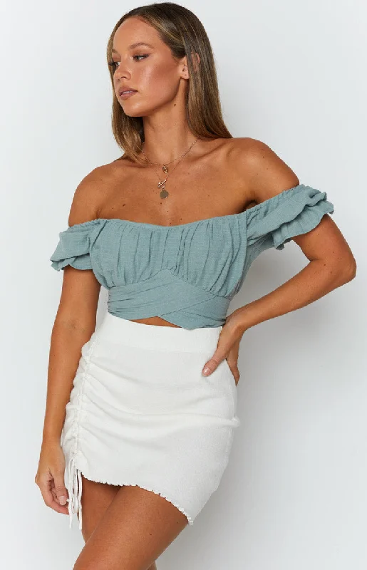 Heritage Wrap Top Sage