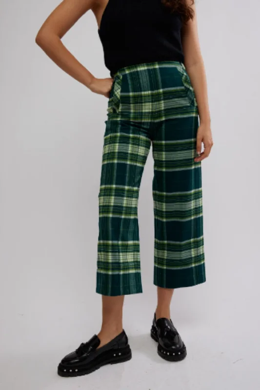 Free People: Acadia Trouser in Green Combo