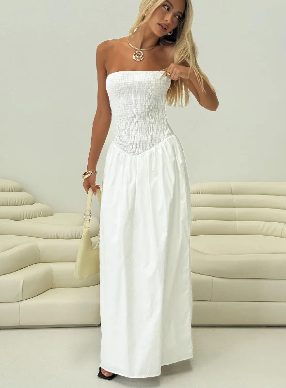 Percie Strapless Maxi Dress White