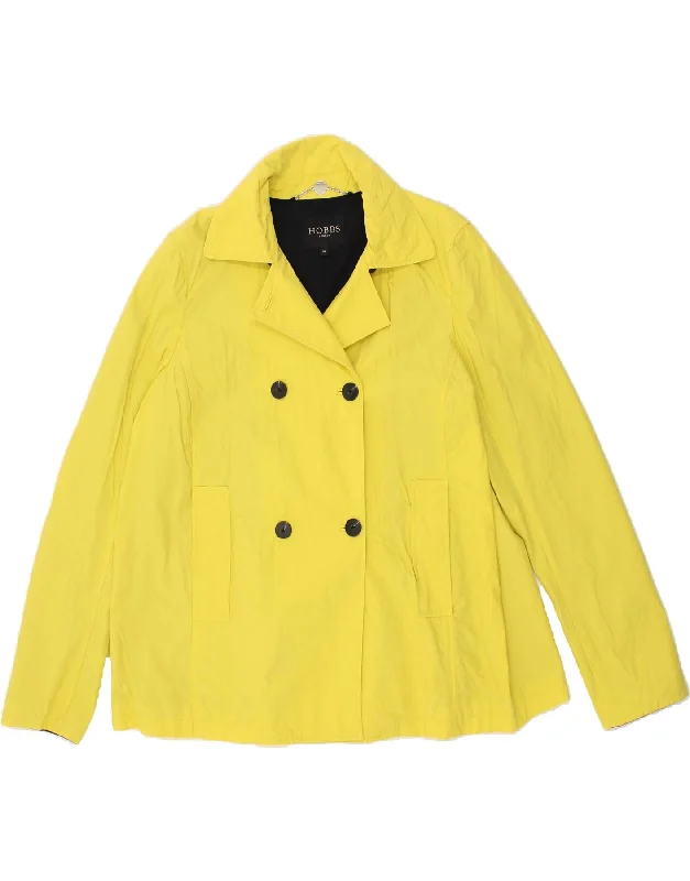 HOBBS Womens Pea Coat UK 16 Large Yellow Cotton