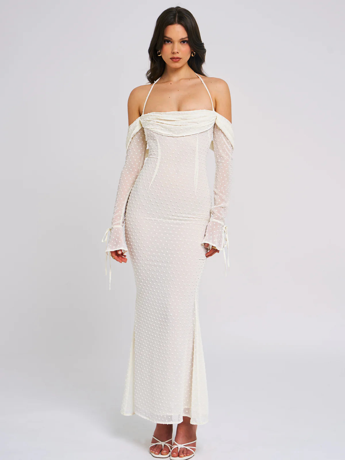 Kaia Long Sleeve Off Shoulder Maxi Dress