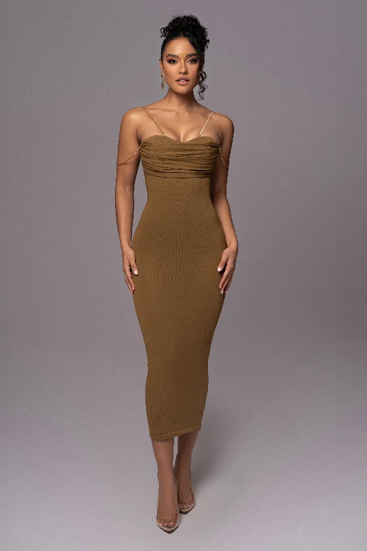 Olive La Lune Drape Midi Dress