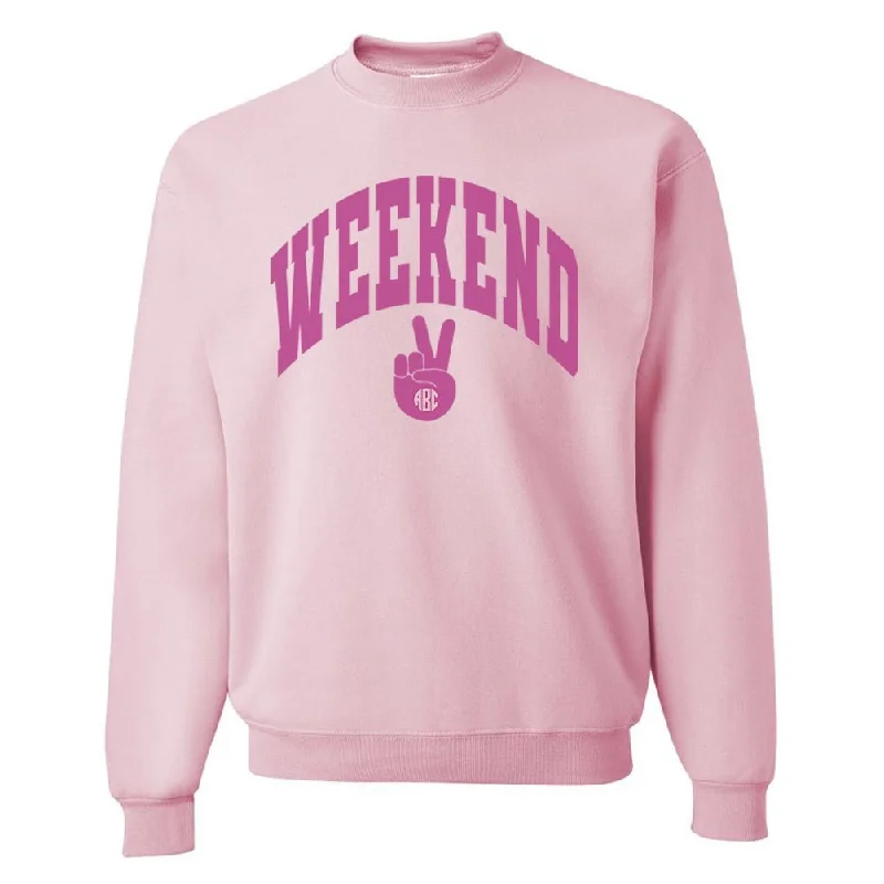 Monogrammed 'Weekend' Crewneck Sweatshirt