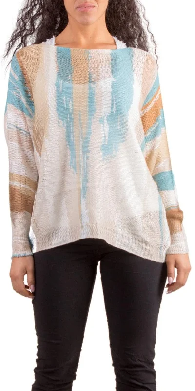 Emy Batwing Sweater with Brushstroke Print