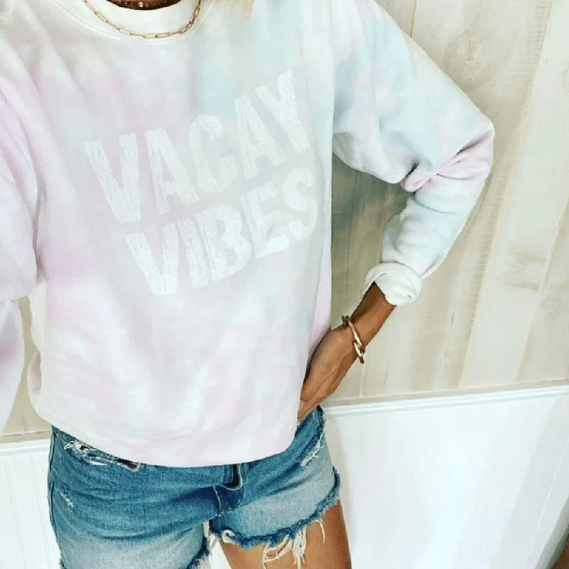 Vacay Vibes Tie-Dyed Crew