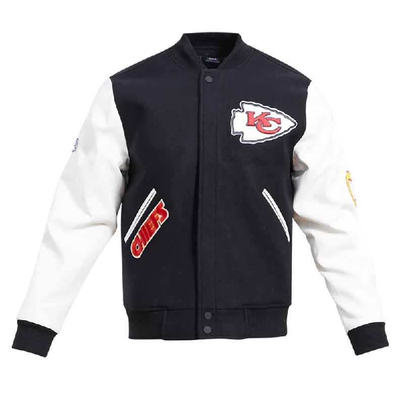 NFL KANSAS CITY CHIEFS CLASSIC WOOL MEN'S VARSITY JACKET (BLACK)