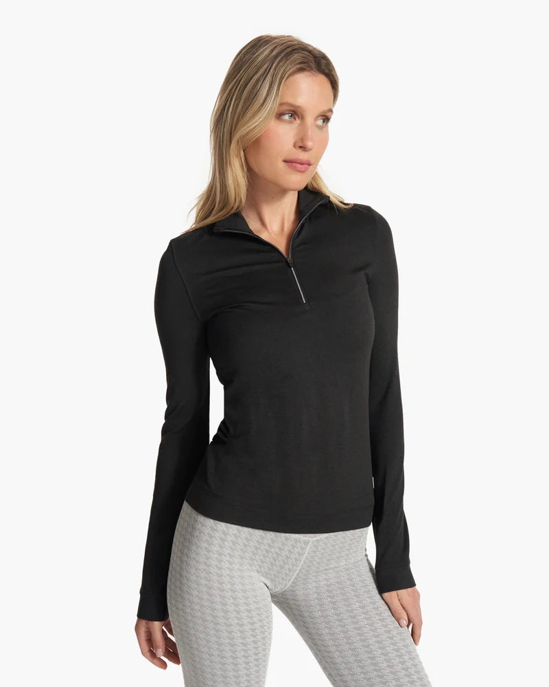 Halo Essential Half Zip Sweatshirt in Black Heather