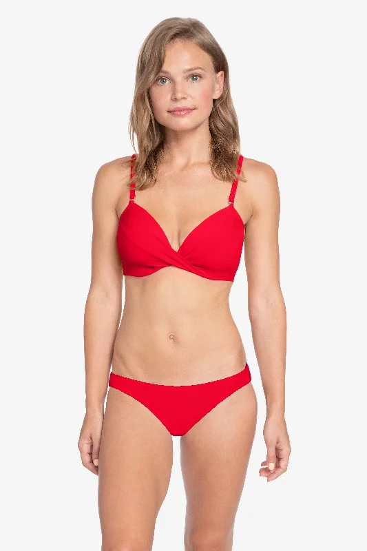 ROBIN PICCONE FIERY RED AVA D-CUP TWIST BIKINI TOP