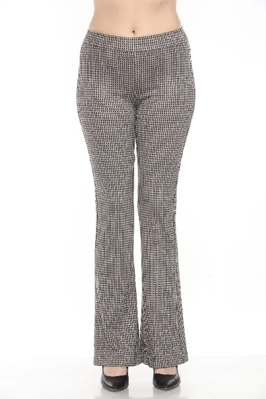 Joseph Ribkoff Black/Multi Houndstooth Pull On Flared Pants 244224