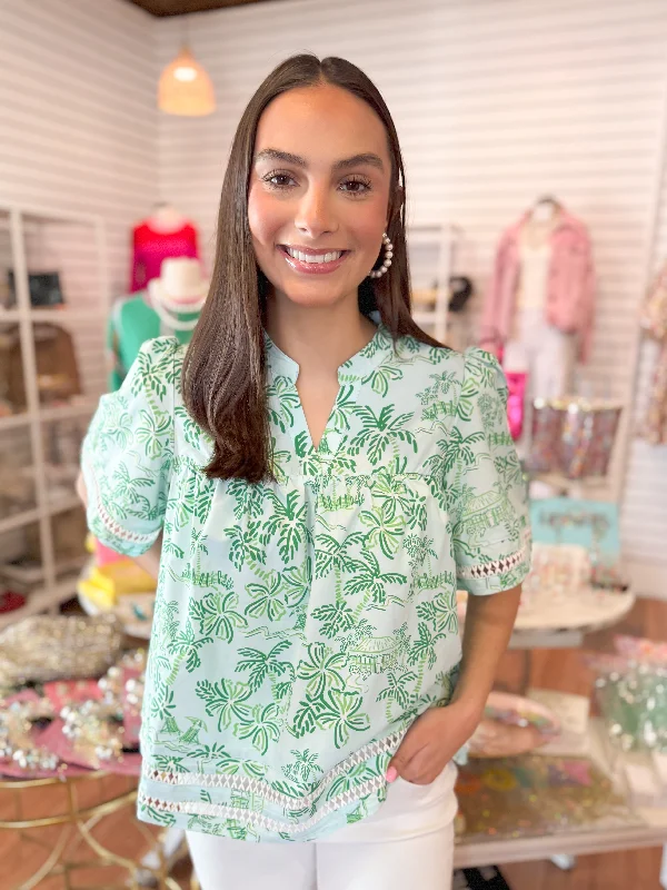 The Jasmine Island Oasis Top-Green