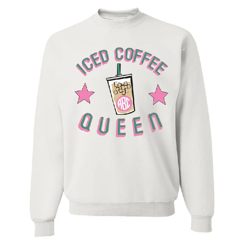 Monogrammed 'Iced Coffee Queen' Crewneck Sweatshirt