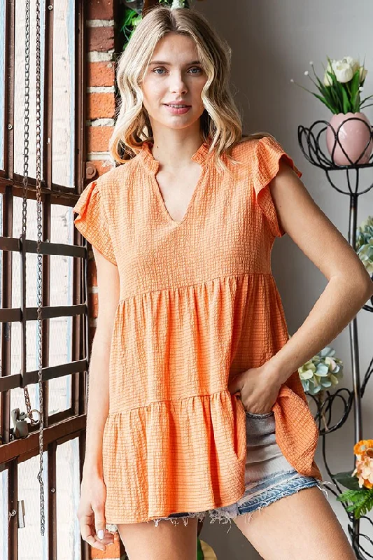 Orange Tiered Tunic Top