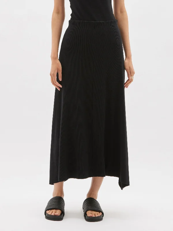 mini rib draped skirt