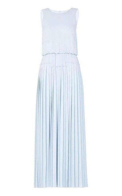 Jenine High Split Pleated Skirt Maxi Dress