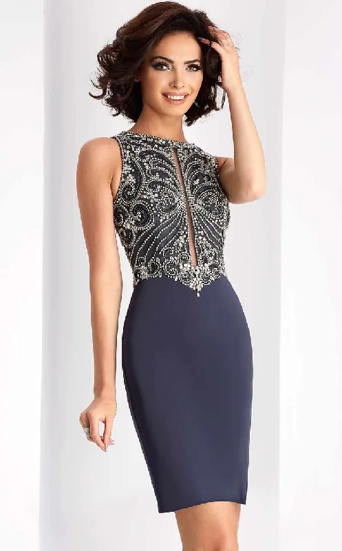 Clarisse - s3075 Embellished Jewel Column Dress