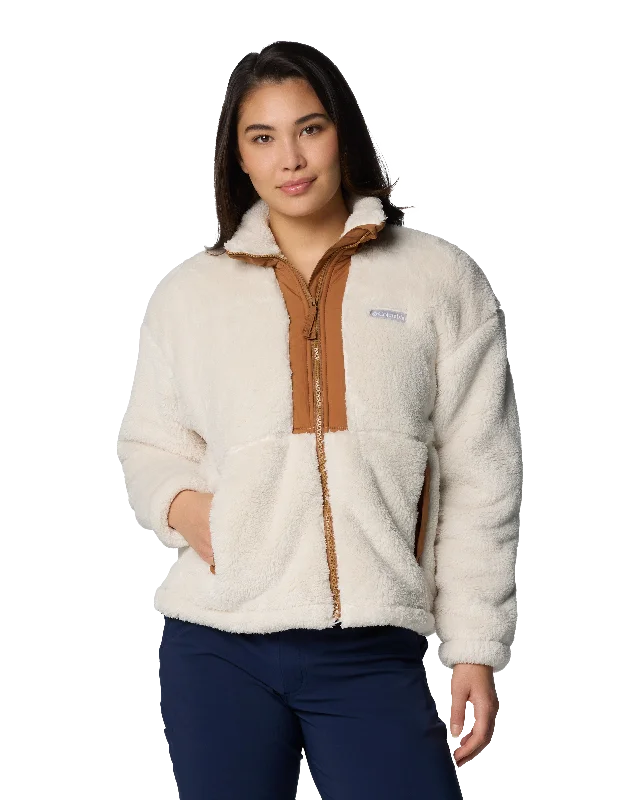 Boundless Discovery Sherpa Full Zip Fleece Jacket in Chalk & Camel Brown