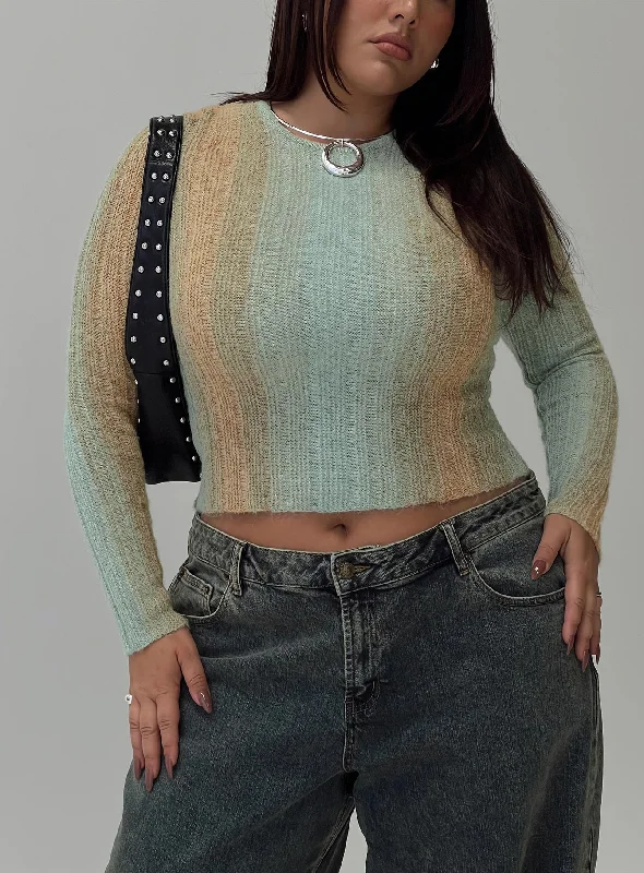 Cardenas Long Sleeve Top Green Curve