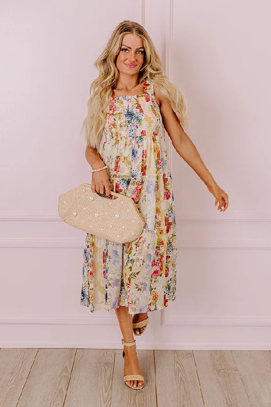 Whimsical Wildflowers Smocked Midi