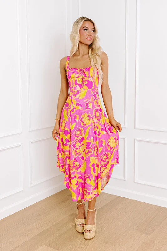 Sweet Summer Nights Satin Midi