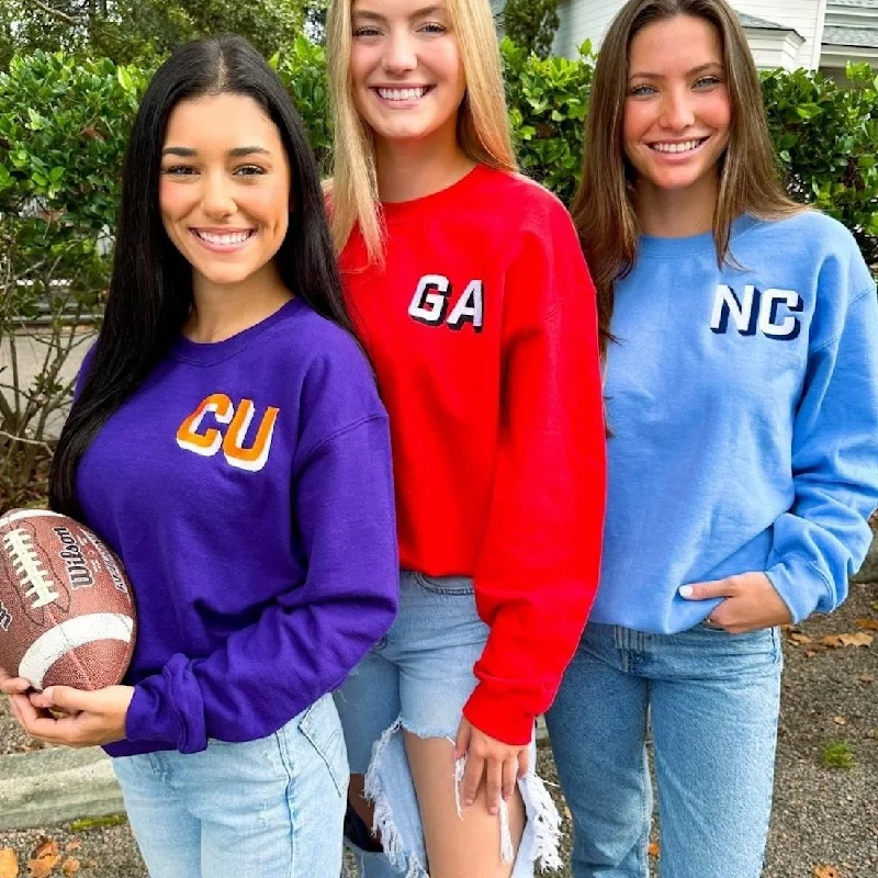 Initialed Shadow Block Team Color Sweatshirt