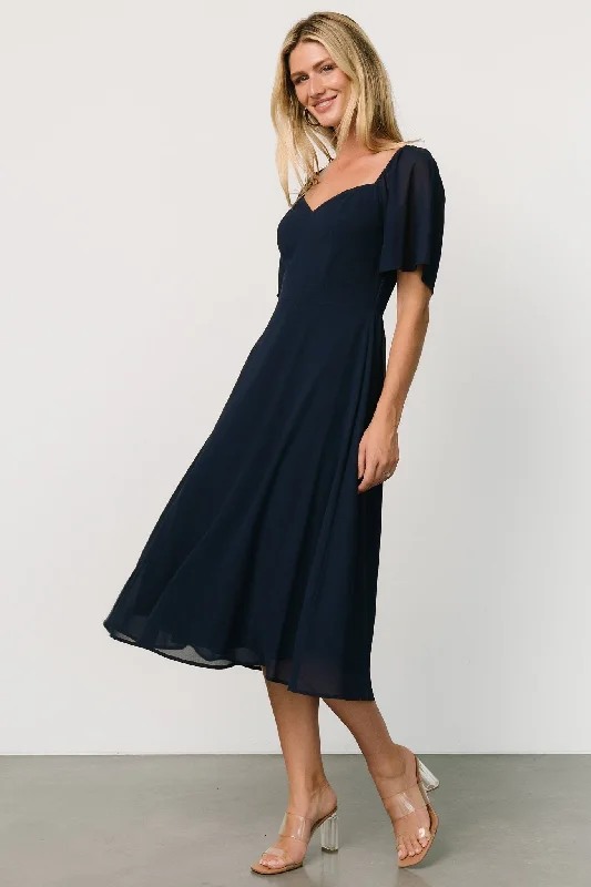 Colette Sweetheart Midi Dress | Navy