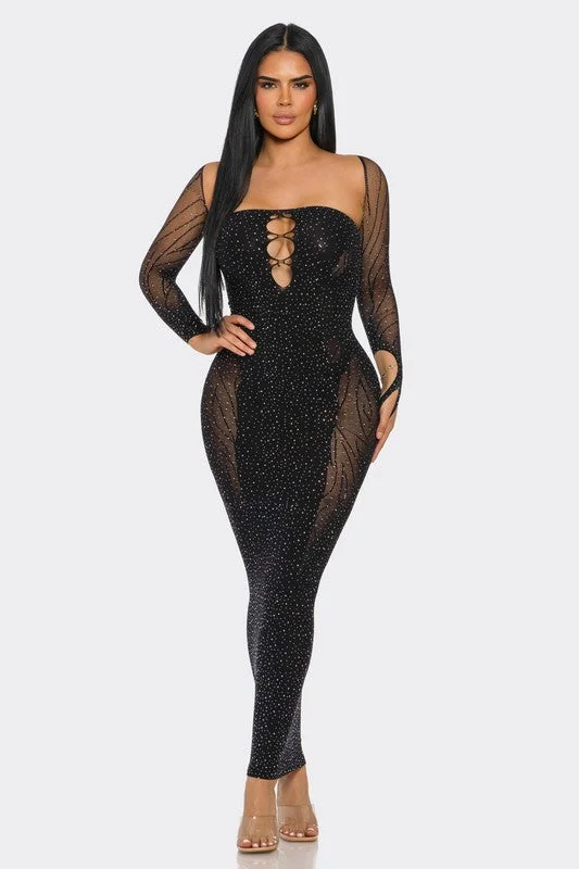 Rhinestone Embellished Seamless Dress