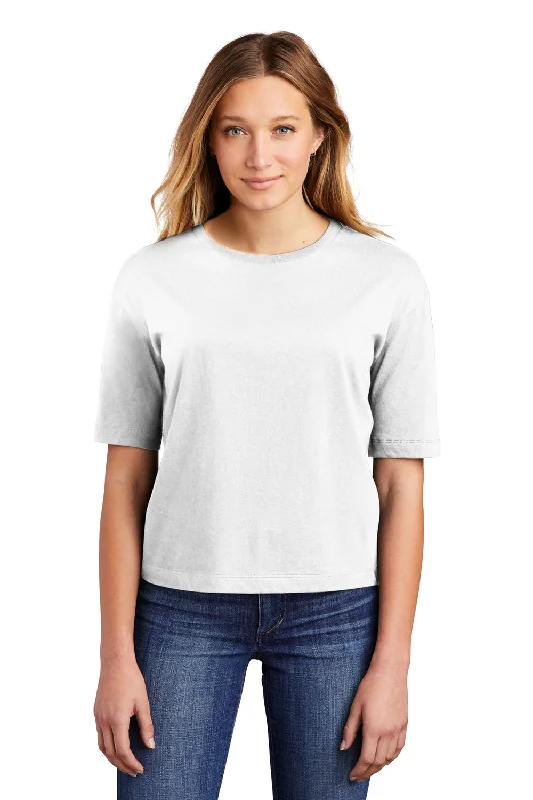 District Womens Very Important Boxy Short Sleeve Crewneck T-Shirt - White - Closeout