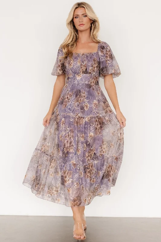 Annabeth Midi Dress | Lavender Floral