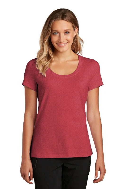 District Womens Flex Short Sleeve Scoop Neck T-Shirt - Heather Red - Closeout