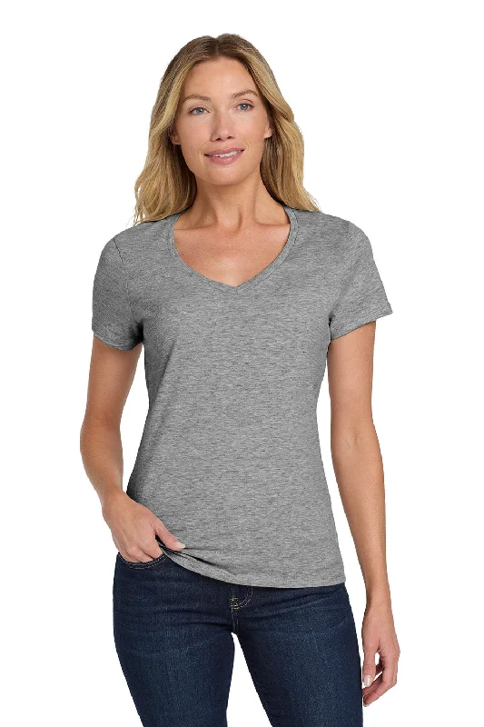 Hanes Womens Nano-T Short Sleeve V-Neck T-Shirt - Light Steel Grey