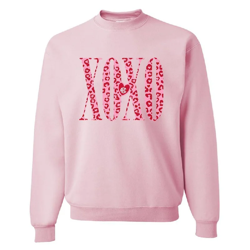 Monogrammed 'Leopard XOXO' Crewneck Sweatshirt