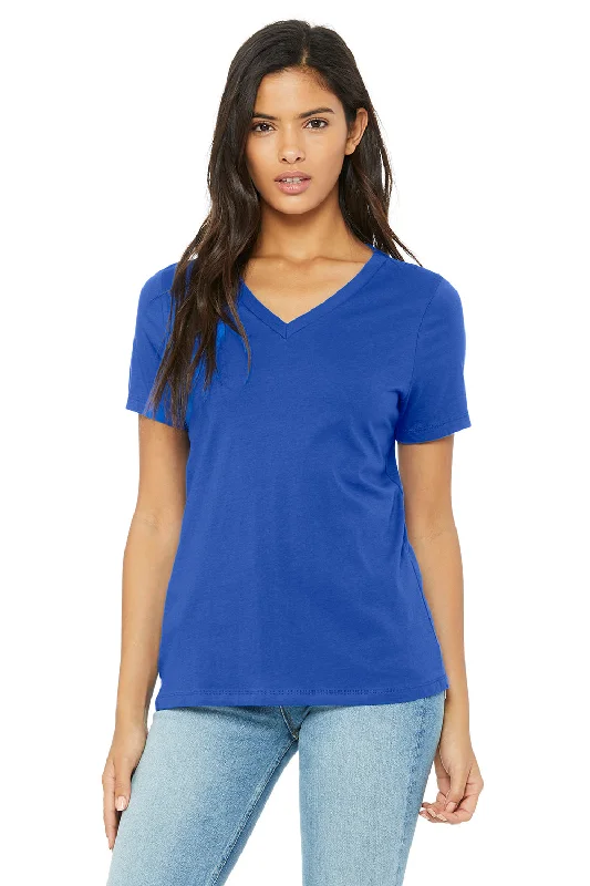 Bella + Canvas Womens Relaxed Jersey Short Sleeve V-Neck T-Shirt - True Royal Blue